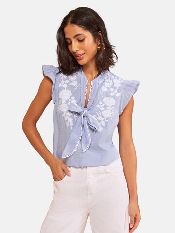 love & roses Blouse in Blauw: voorkant