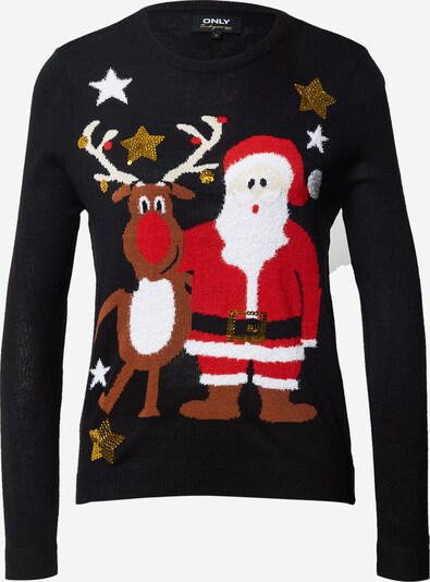 ONLY Pull-over 'Xmas' en rouge / noir, Vue avec produit