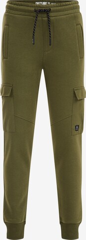 WE Fashion Tapered Trousers in Green: front