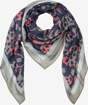 CAMEL ACTIVE Gemusterter Schal aus einer Baumwollmischung in Blau: Vorderseite