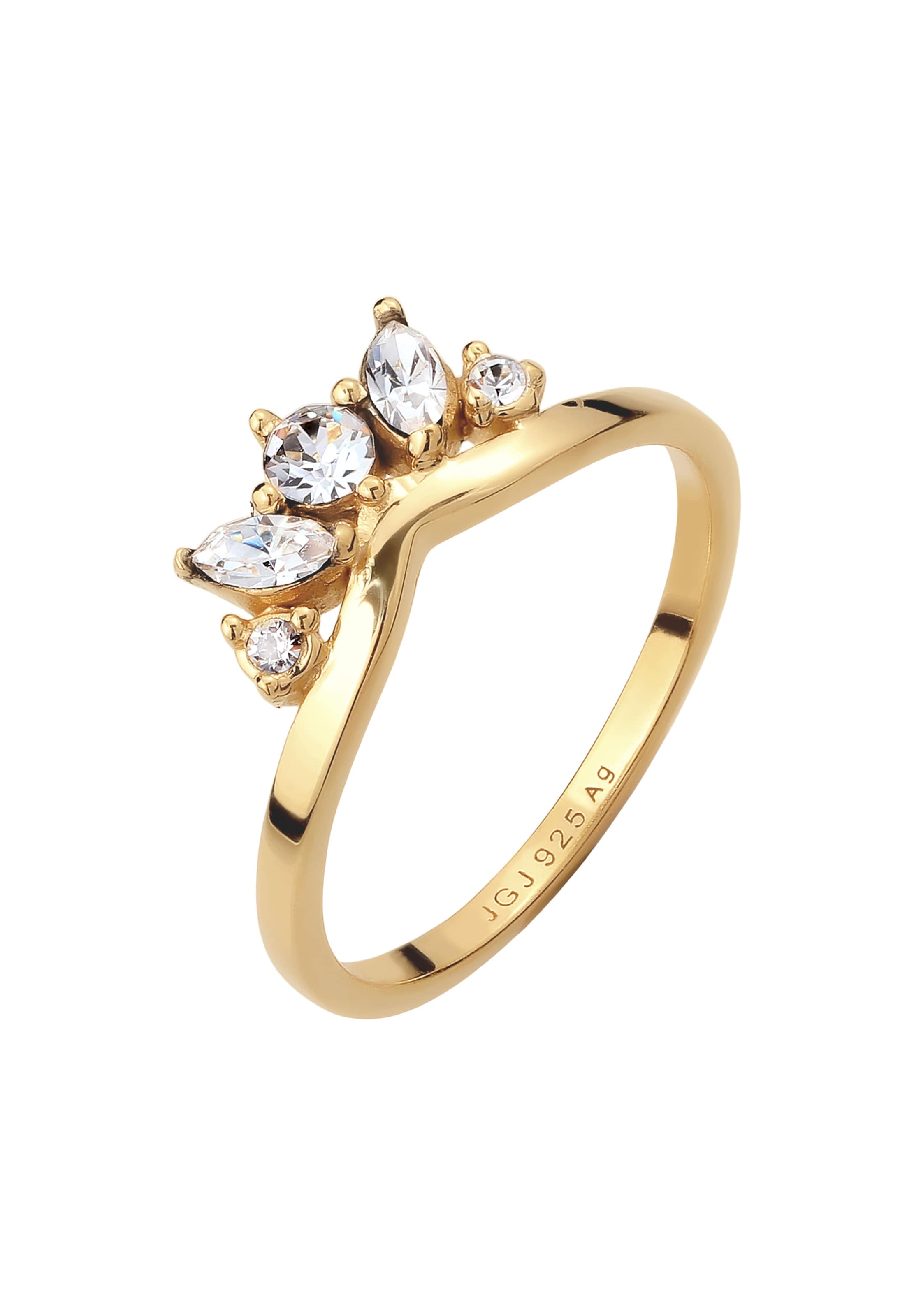 ELLI Ring 'Crown' in Gold: Vorderseite