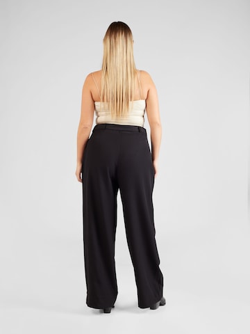 Trendyol Curve Wide leg Παντελόνι πλισέ σε μαύρο