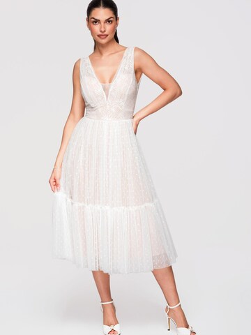 Ombre Dress in White