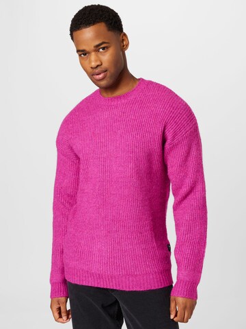 TOM TAILOR DENIM Sweter w kolorze różowy: przód