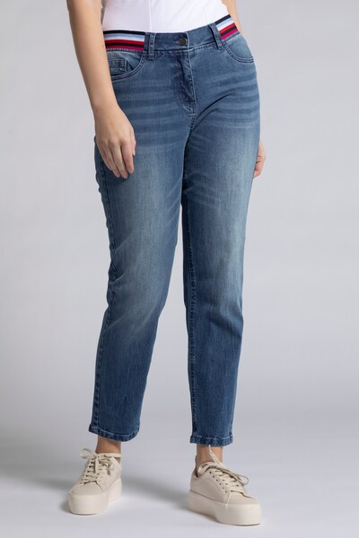 Jeans 'Sarah' Ulla Popken pe albastru denim / roșu / negru / alb, Vizualizare model