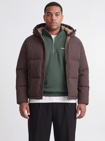 Jack & Jones Plus Zimná bunda 'JJGALAXY' - Hnedá: predná strana