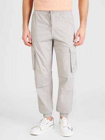 JACK & JONES Tapered Cargobroek 'KANE NOAH' in Grijs: voorkant