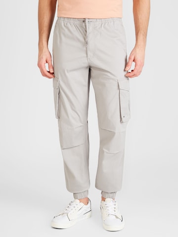 JACK & JONES Tapered Cargo Pants 'KANE NOAH' in Grey: front