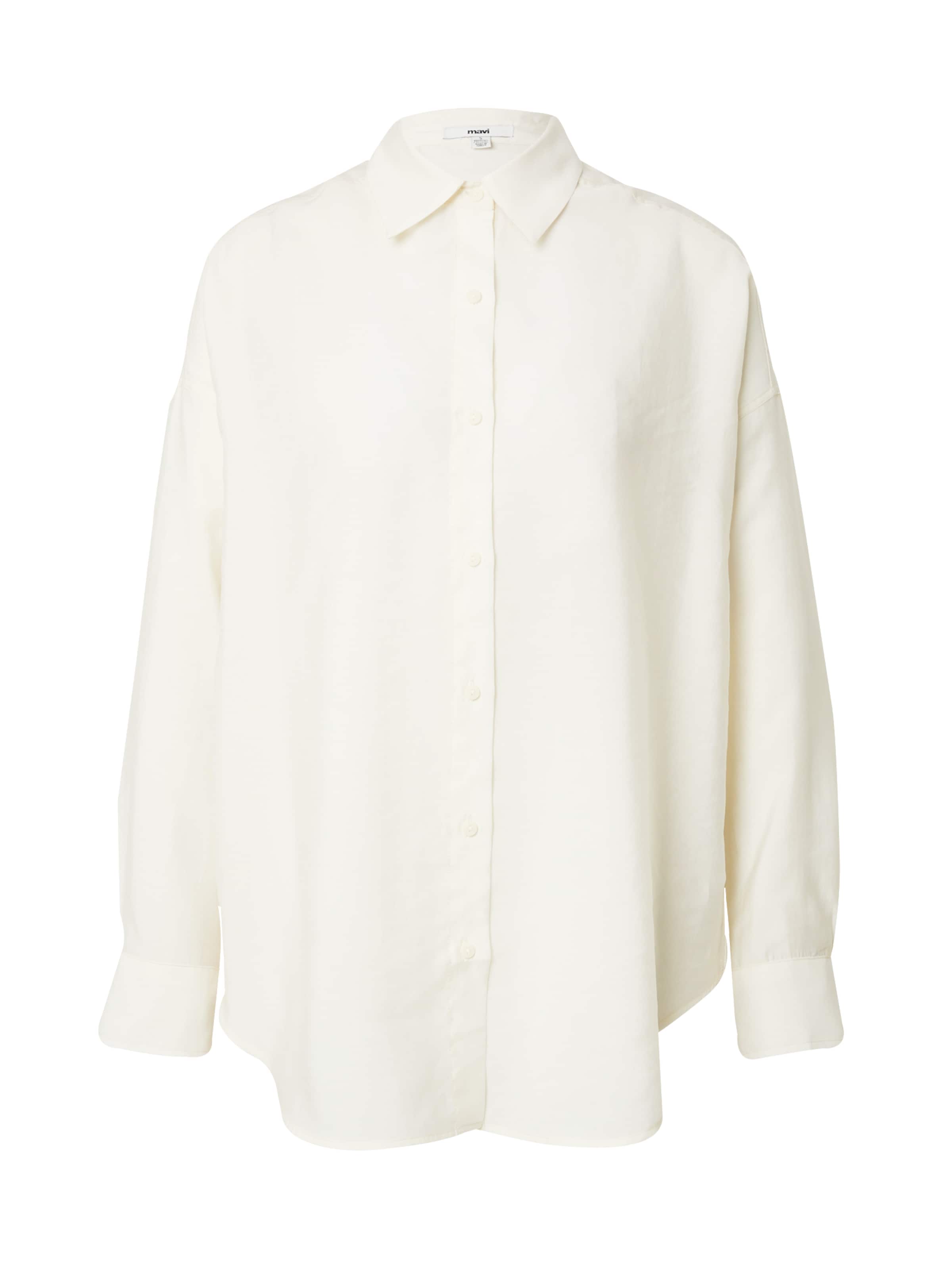 balts Mavi Blūze: no priekšpuses