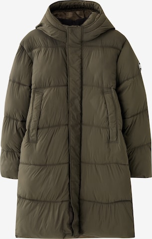 Pull&Bear Winter coat in Green: front