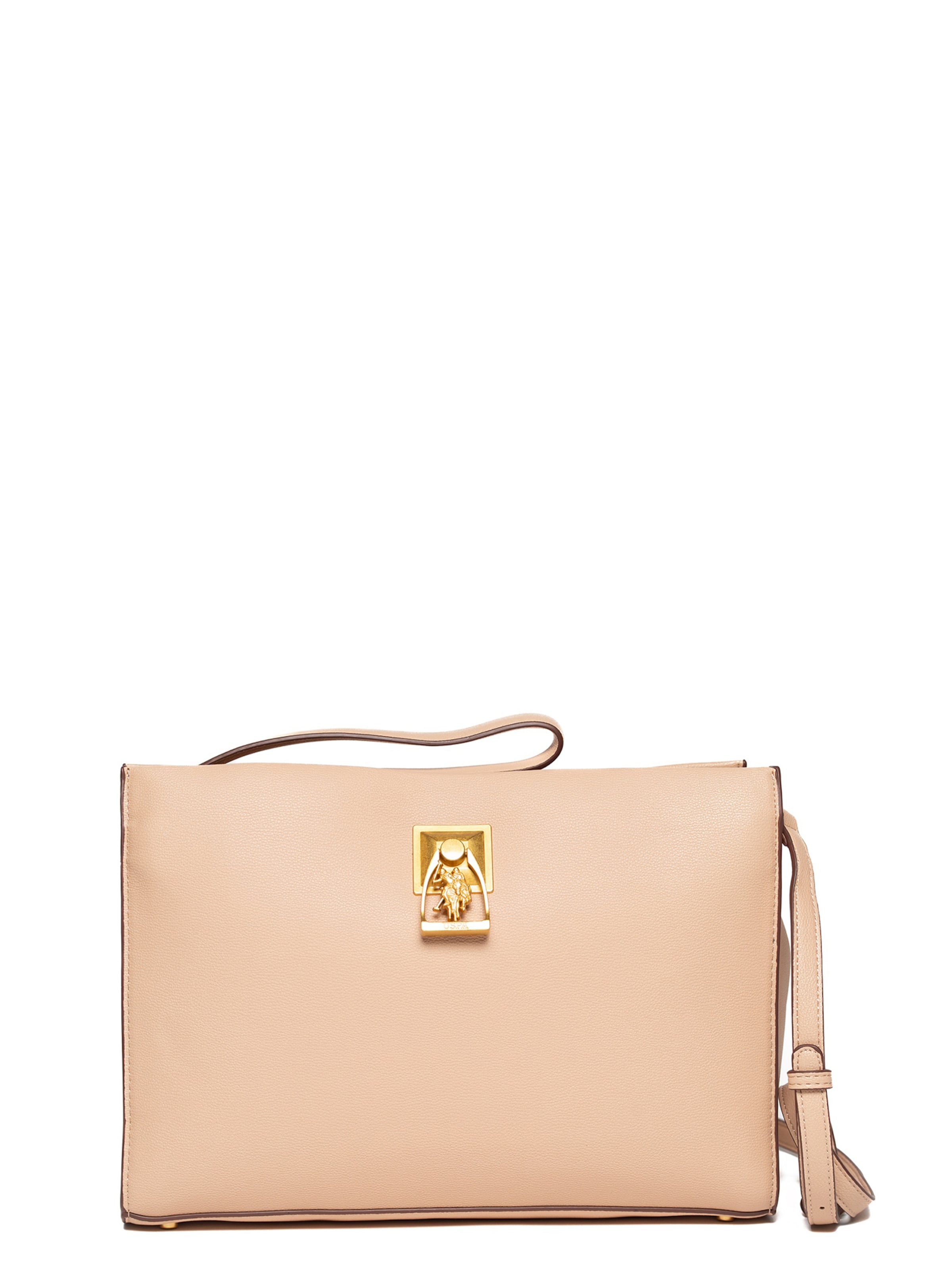 U.S. POLO ASSN. Shoulder Bag in Beige: front