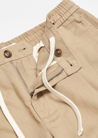 MANGO MAN Tapered Housut 'Romelino' värissä beige