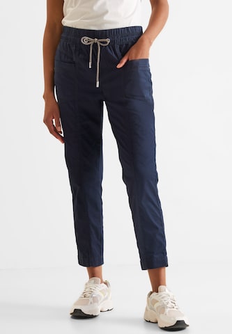 STREET ONE Tapered Pants in Blue: front