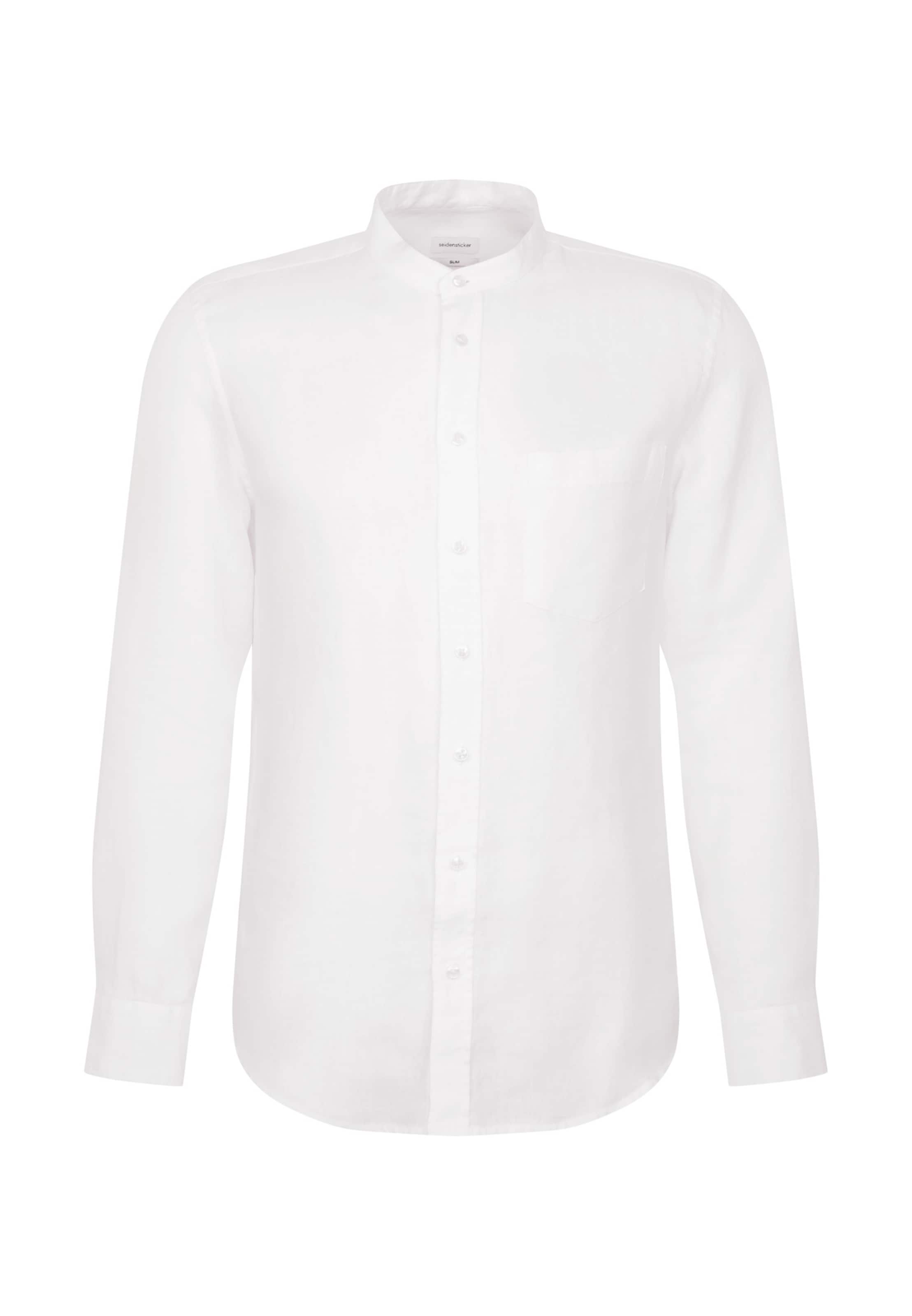 SEIDENSTICKER Comfort fit Overhemd 'Schwarze Rose' in Wit