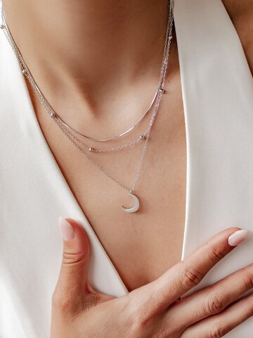 Hey Happiness Ketting 'Mond Set' in Zilver