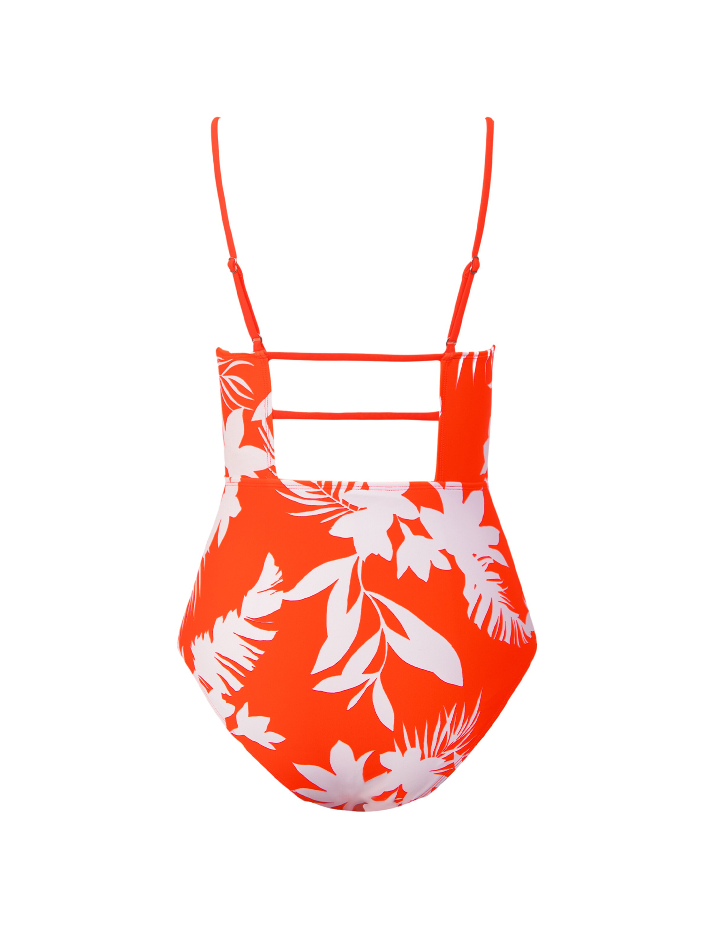 Cupshe Bustier Badeanzug 'Black-DAA12E3G007AA/Orange-CAA12E3K025CK'‌ in Orange