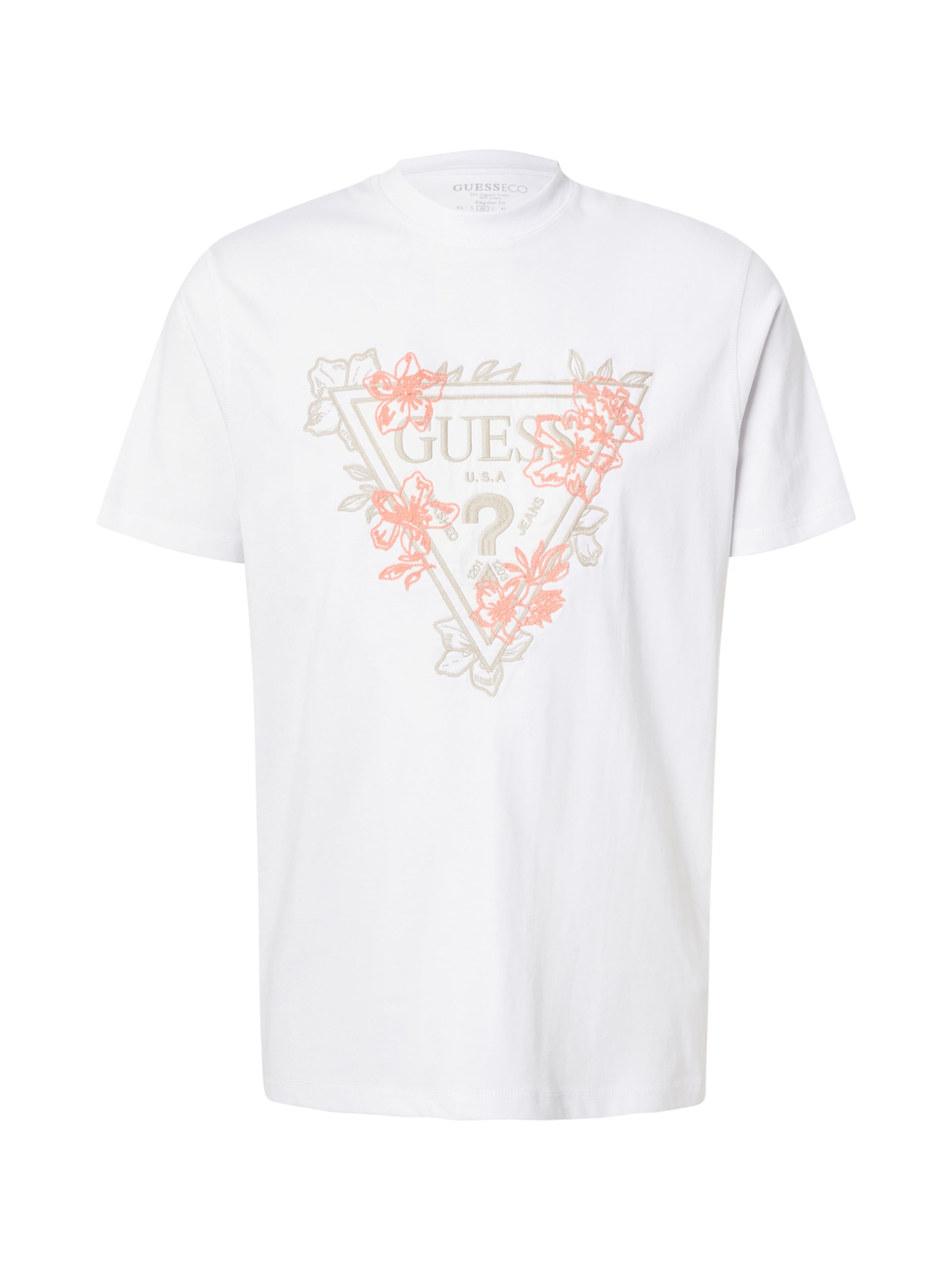 Tricou de la GUESS pe alb: față