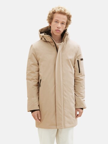 TOM TAILOR DENIM Winterparka in Beige: voorkant