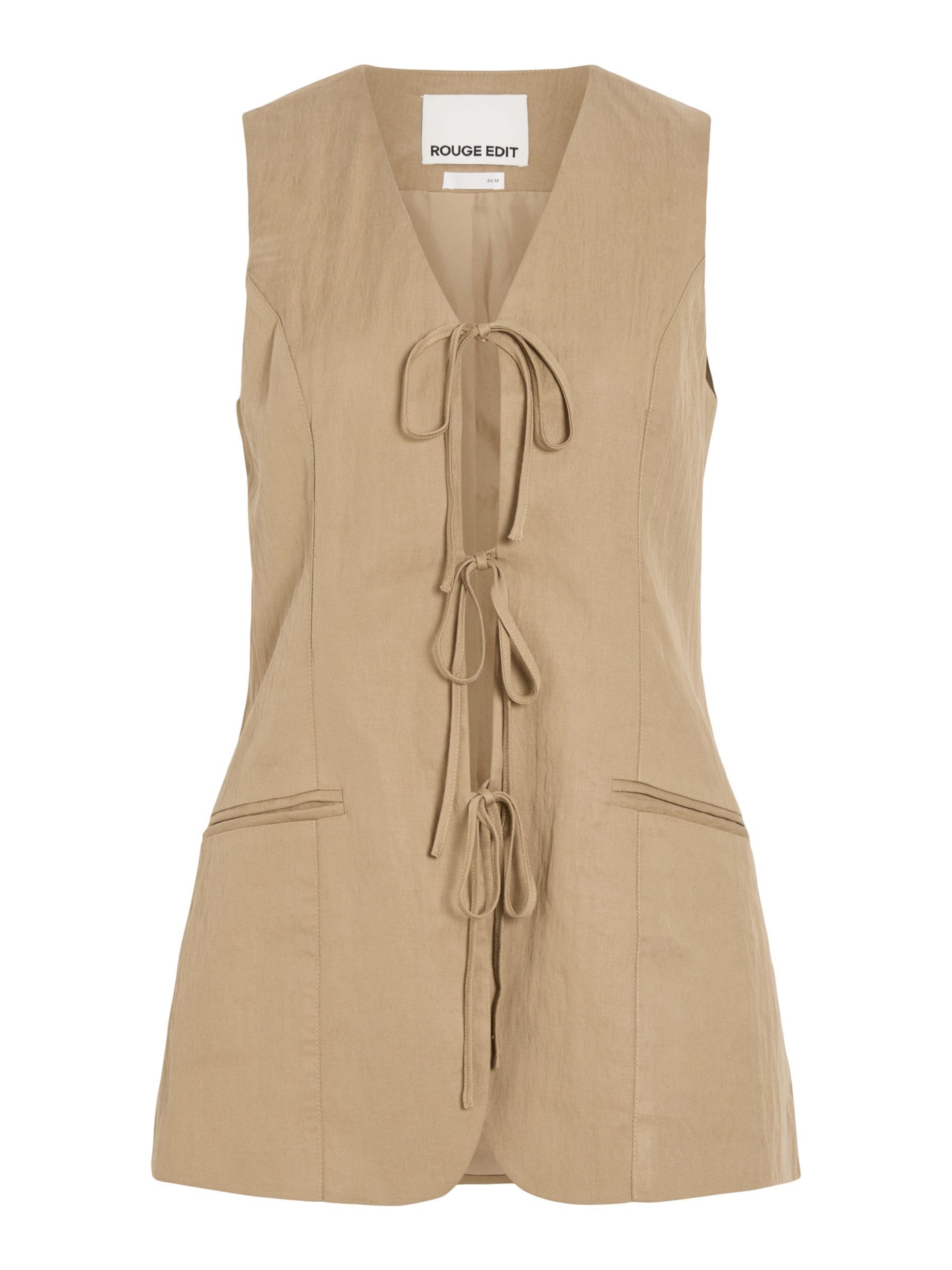 Gilet de costume ROUGE EDIT en marron : devant