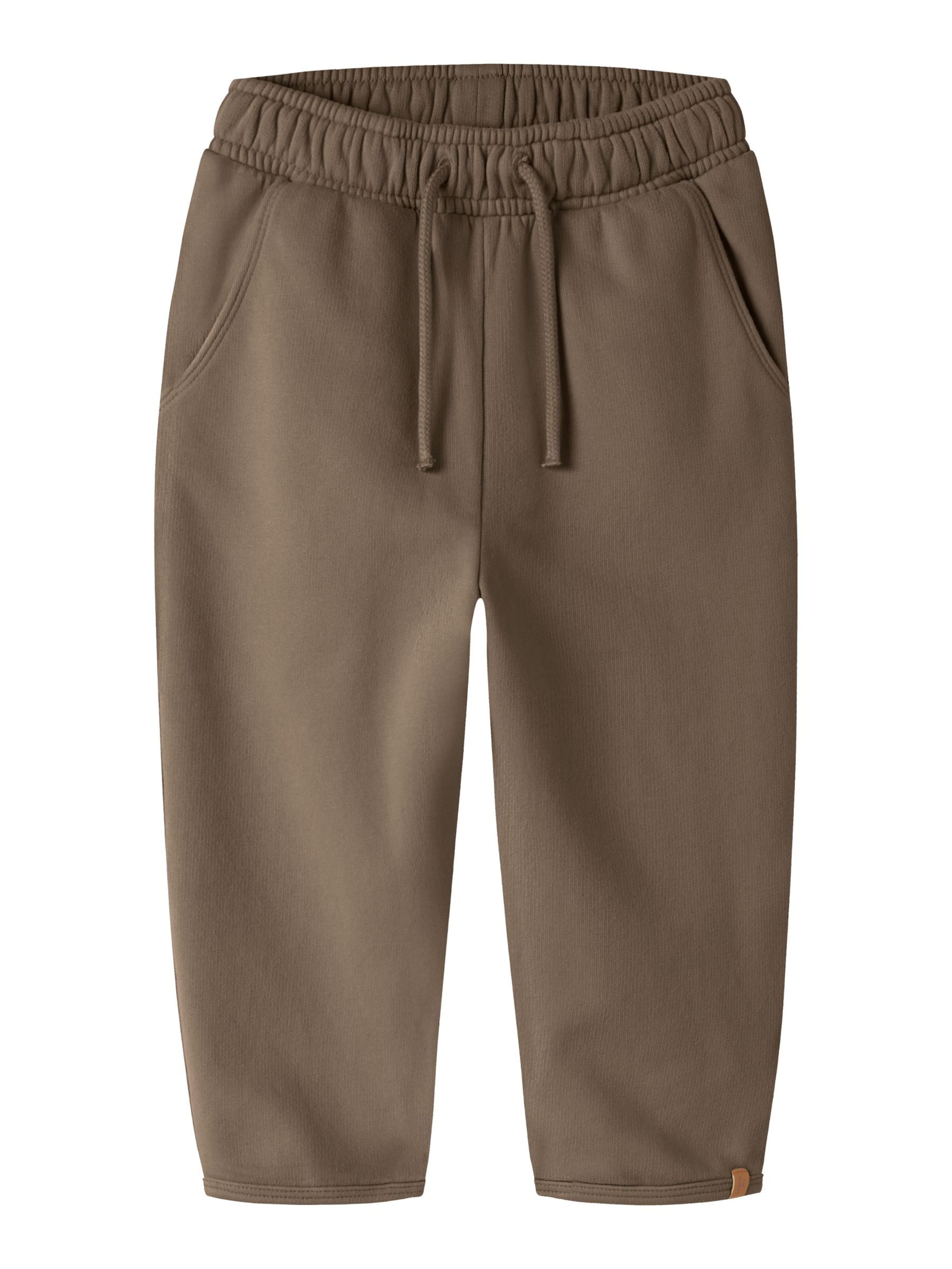 Lil'Atelier Loosefit Sportbroek in Beige: voorkant