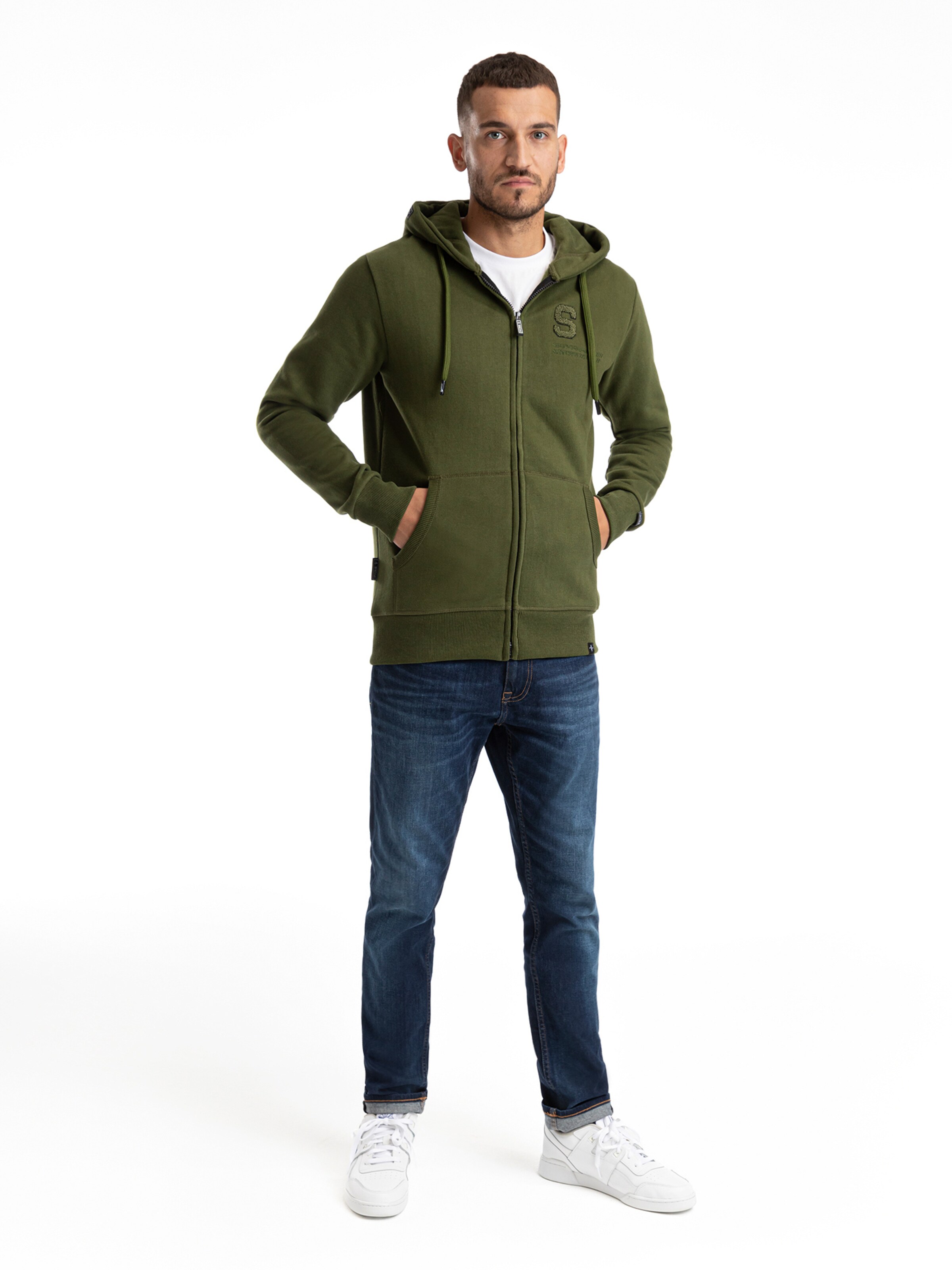 SPITZBUB Sweatjacke  ' Dominik ' in Grün