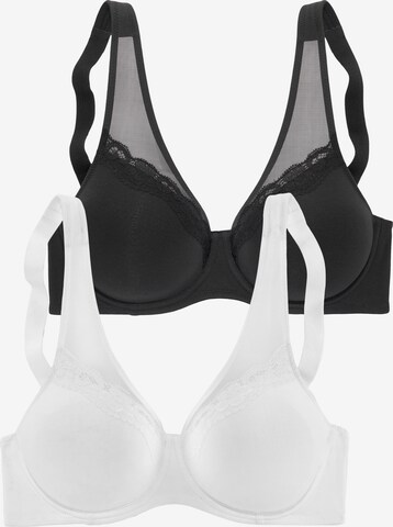 PETITE FLEUR Minimiser Bra in Black: front