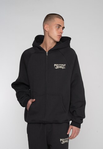 Multiply Apparel - Sudadera con cremallera 'Scholar' en negro