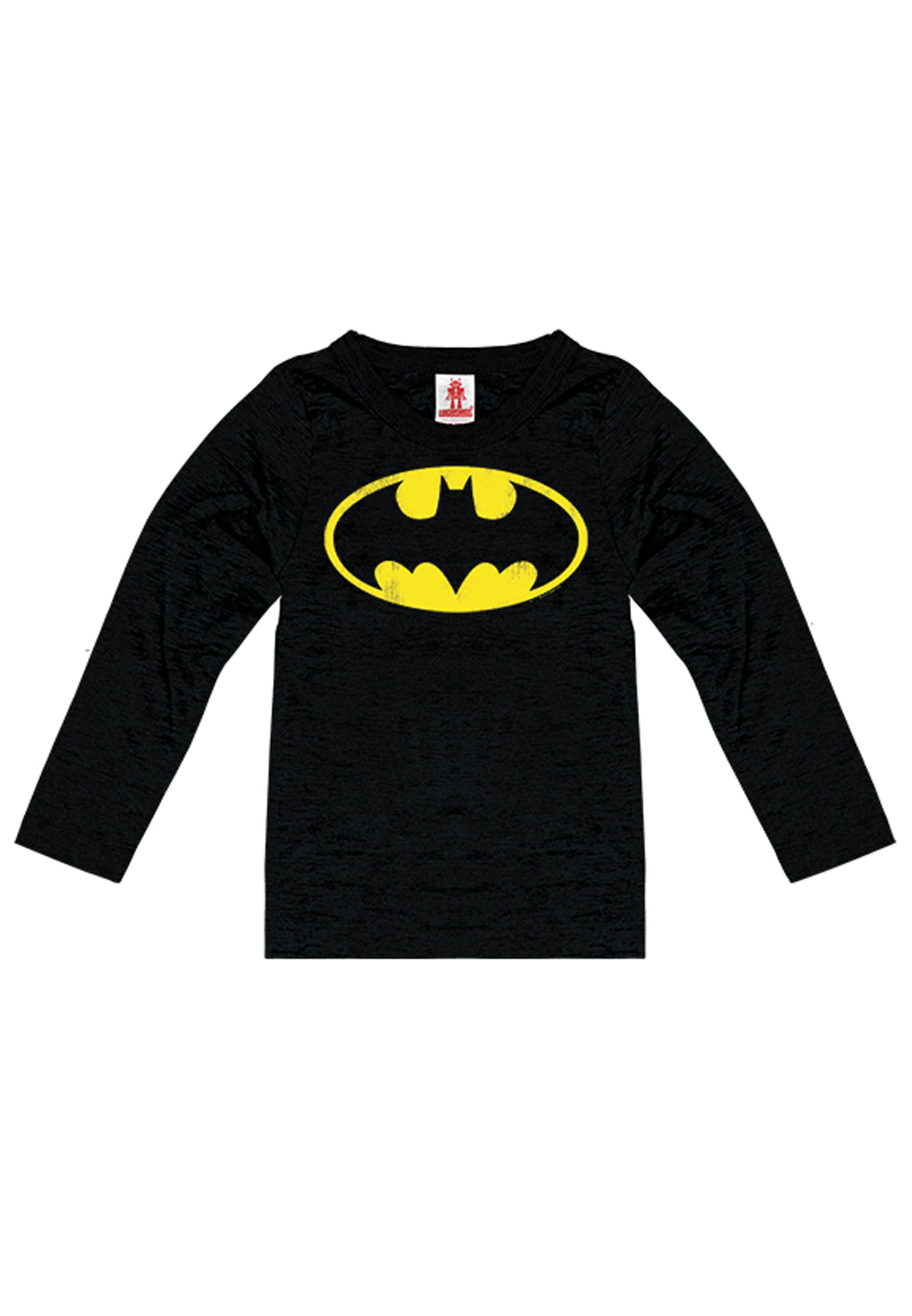 LOGOSHIRT Shirt 'Batman Logo' in Black: front
