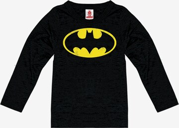 LOGOSHIRT Shirt 'Batman Logo' in Zwart: voorkant