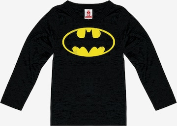 LOGOSHIRT Shirt 'Batman Logo' in Zwart: voorkant