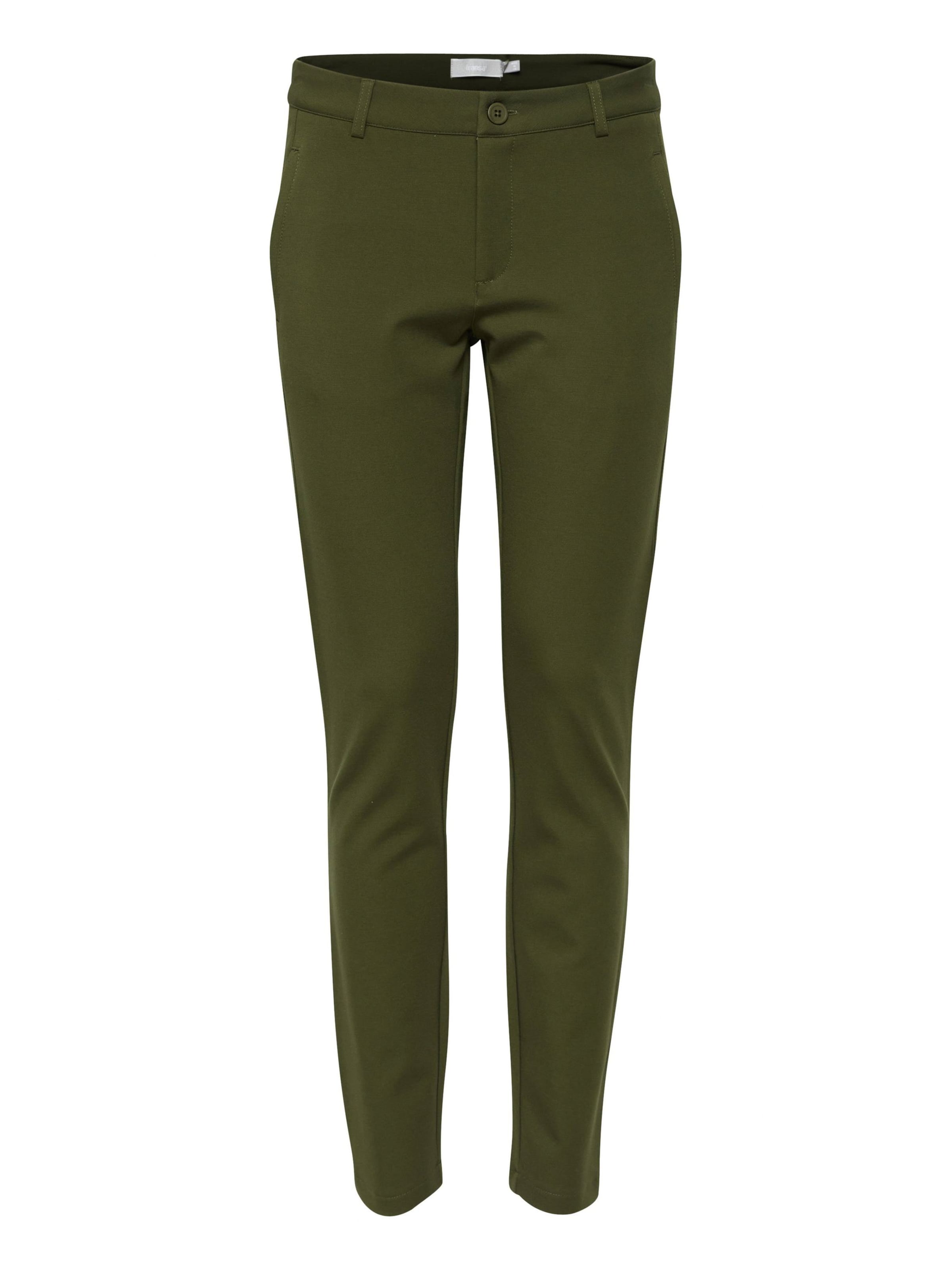 Fransa Slimfit Lærredsbukser 'LANO' i grøn: forside