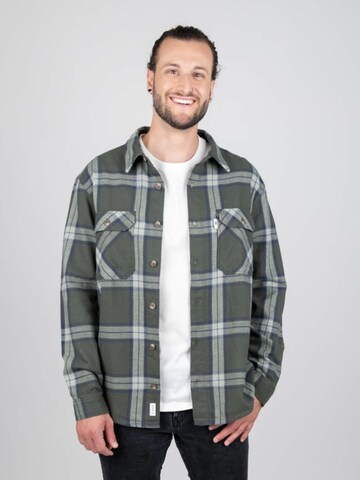 NIKIN Shirt 'TreePlanter Overshirt Check' in Groen: voorkant
