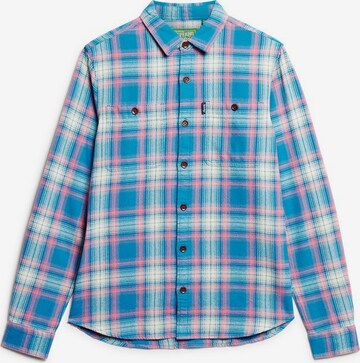 Superdry Button Up Shirt in Blue: front