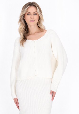 balta DreiMaster Vintage Laisvas kardiganas: priekis