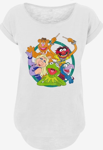 F4NT4STIC Shirt 'Disney The Muppets Group Circle' in Wit: voorkant