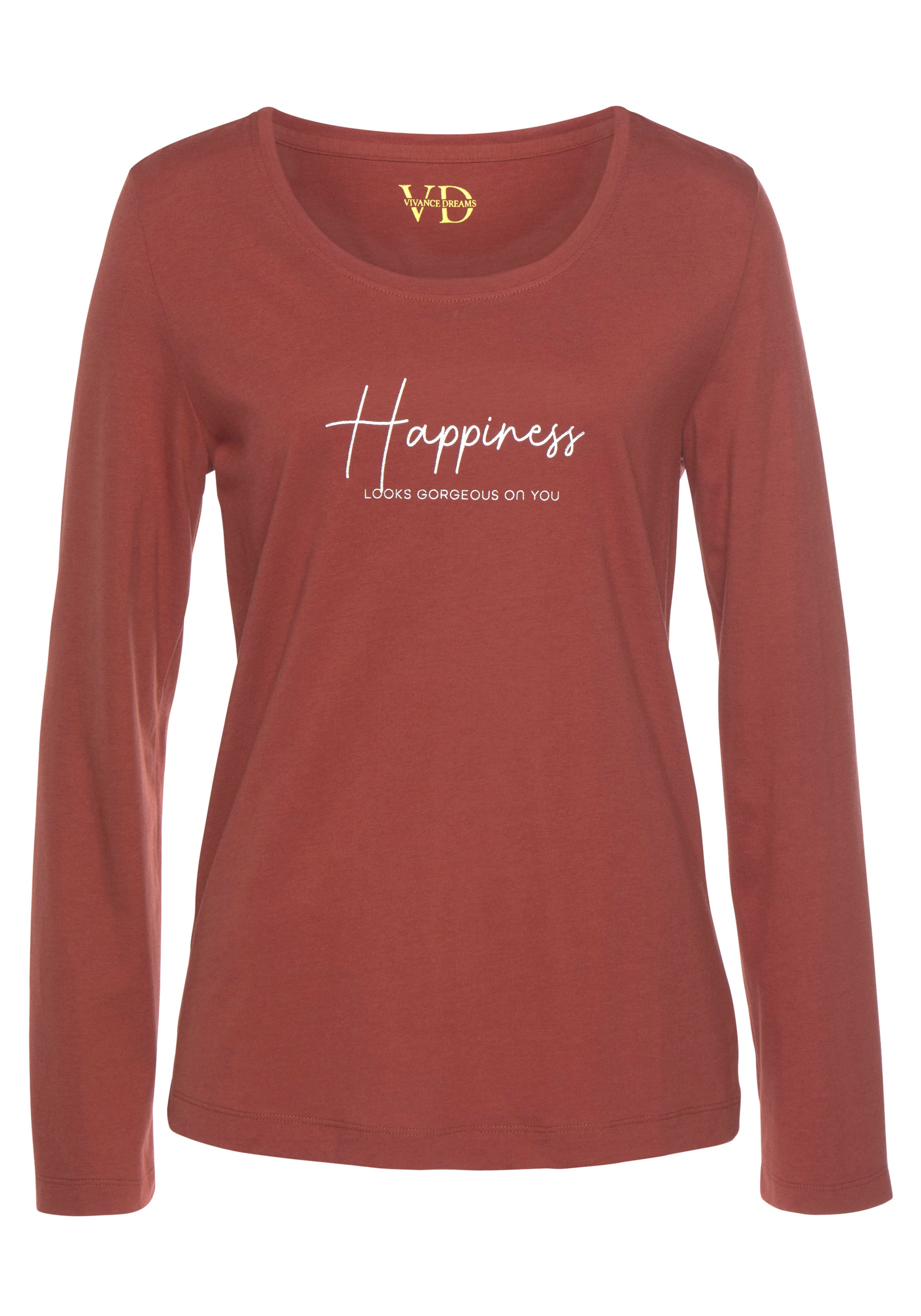 VIVANCE Μπλουζάκι ύπνου σε κόκκινο: μπροστά