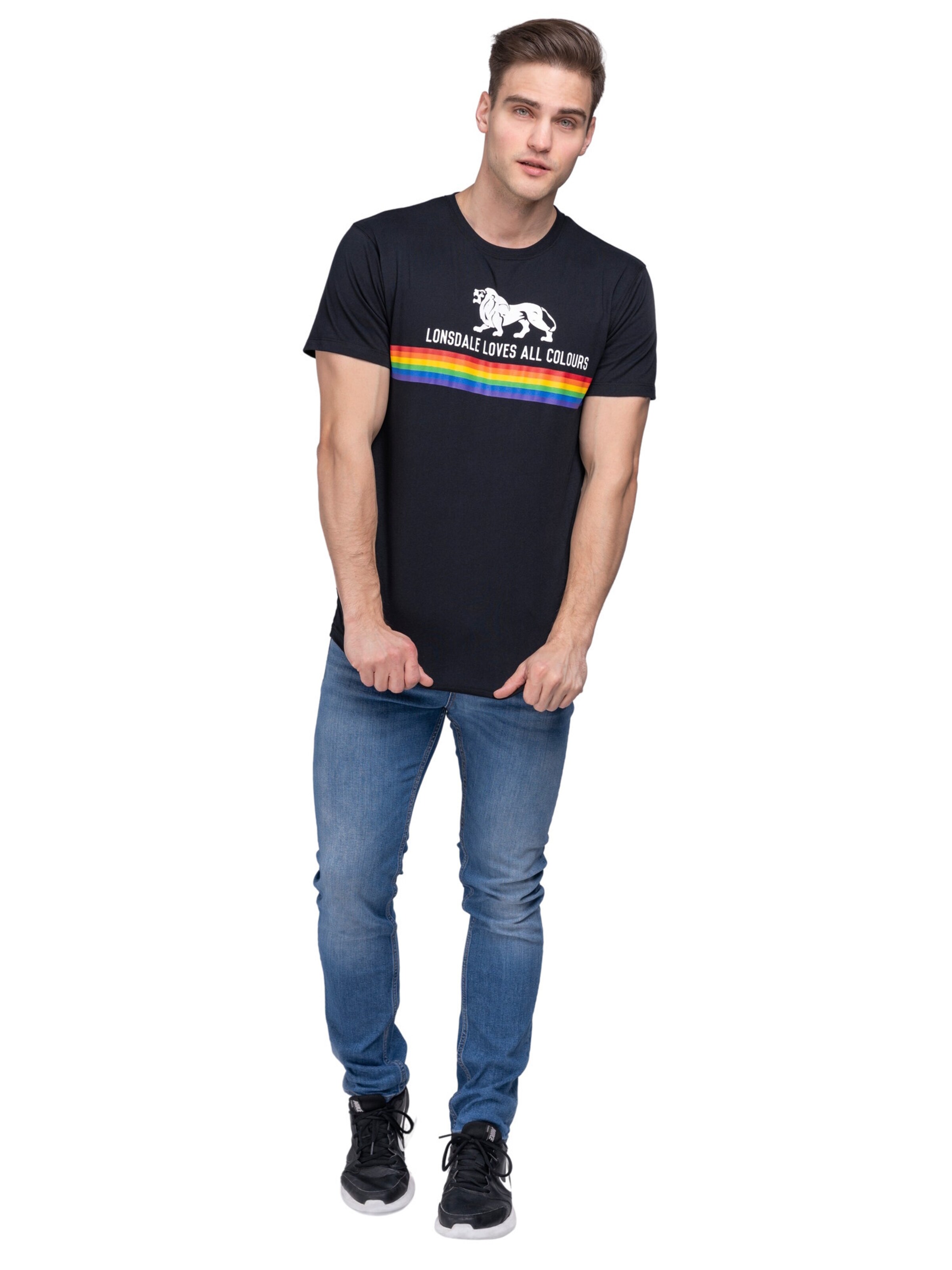 Maglietta 'Nelson' di LONSDALE in nero