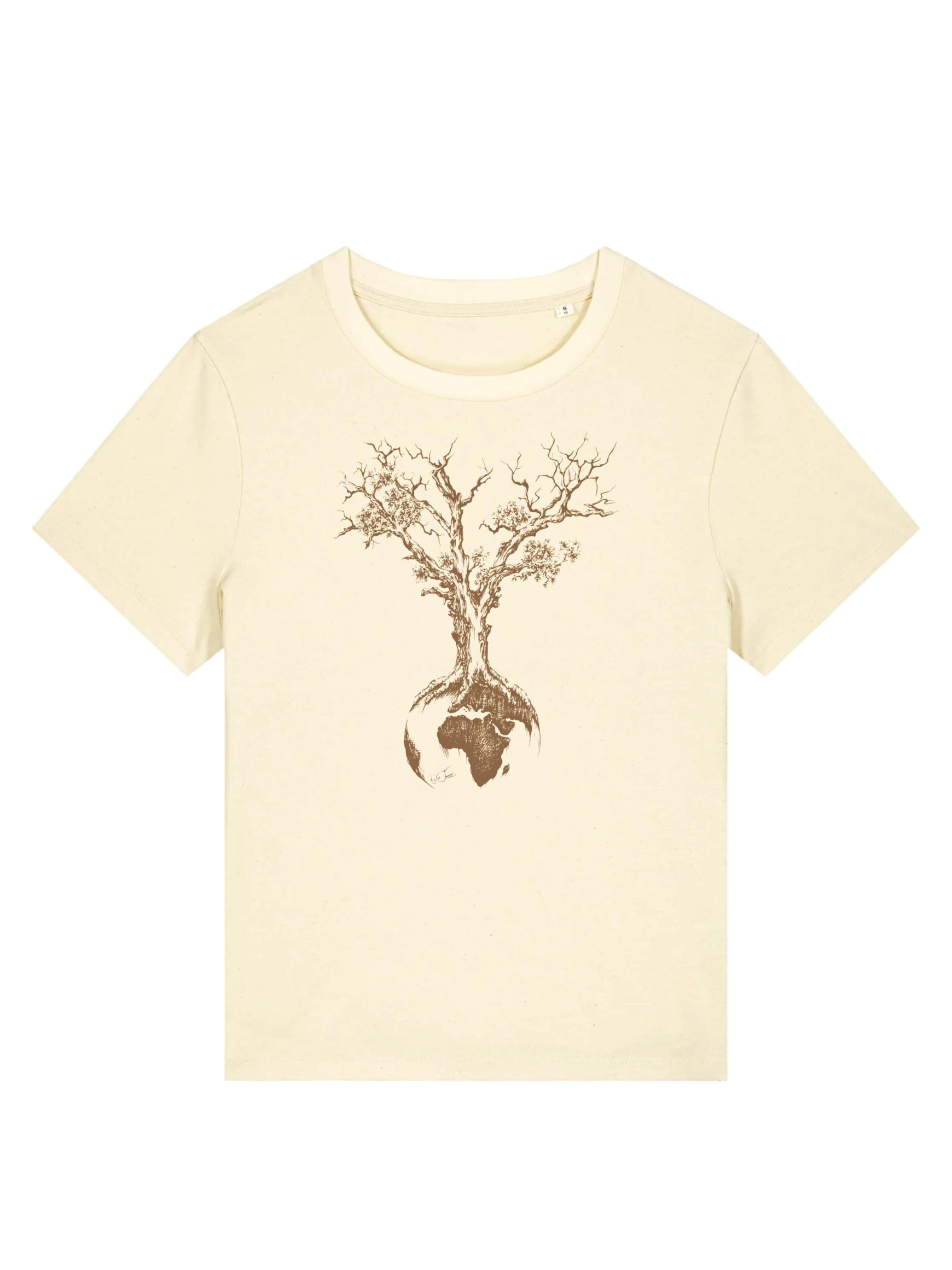 Life-Tree Shirt 'Organic Fairwear Weltenbaum'‌‌‌‌ in Weiß: Vorderseite