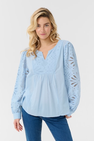 Cream Blouse 'Diana' in Blue: front
