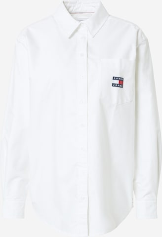 Tommy Jeans Блуза в бяло: отпред