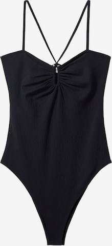 MANGO Shirt Bodysuit 'Mica' in Black: front
