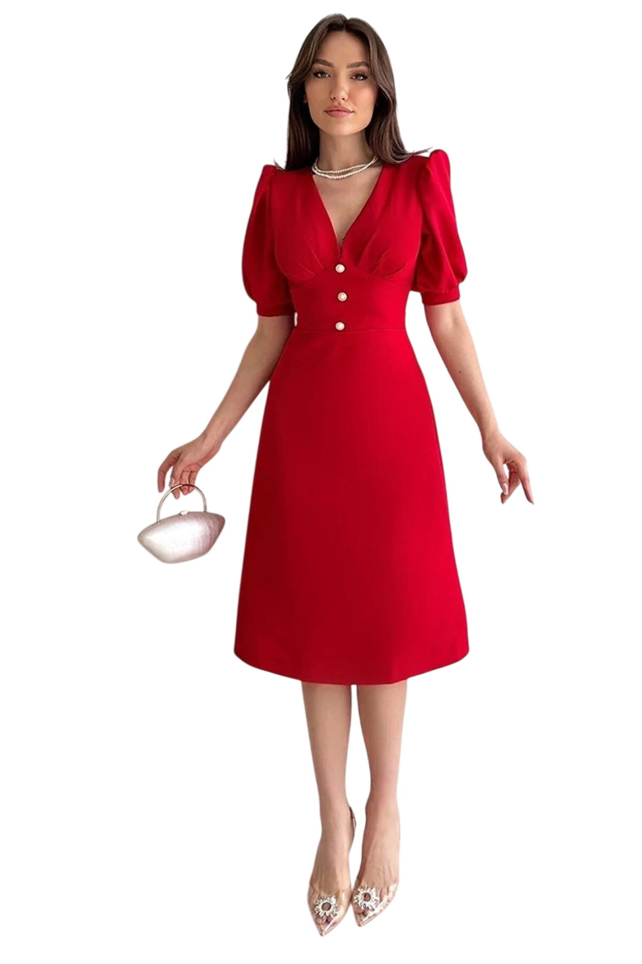 WOMAN VISION Shirt dress in Red: front