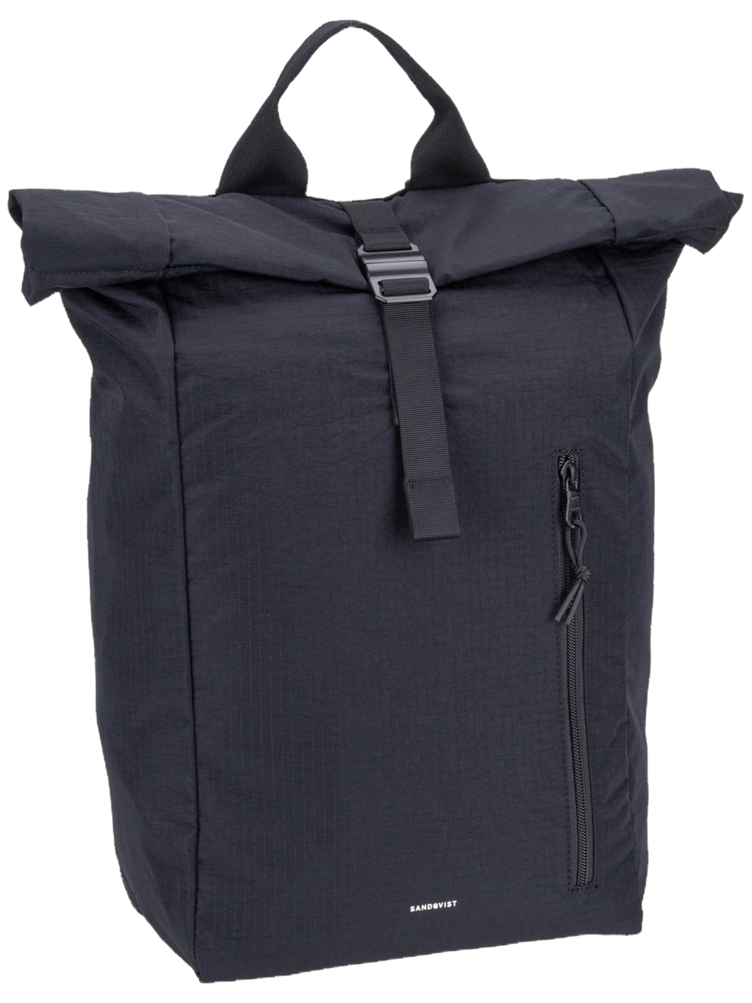 SANDQVIST Backpack ' Grid ' in Black: front