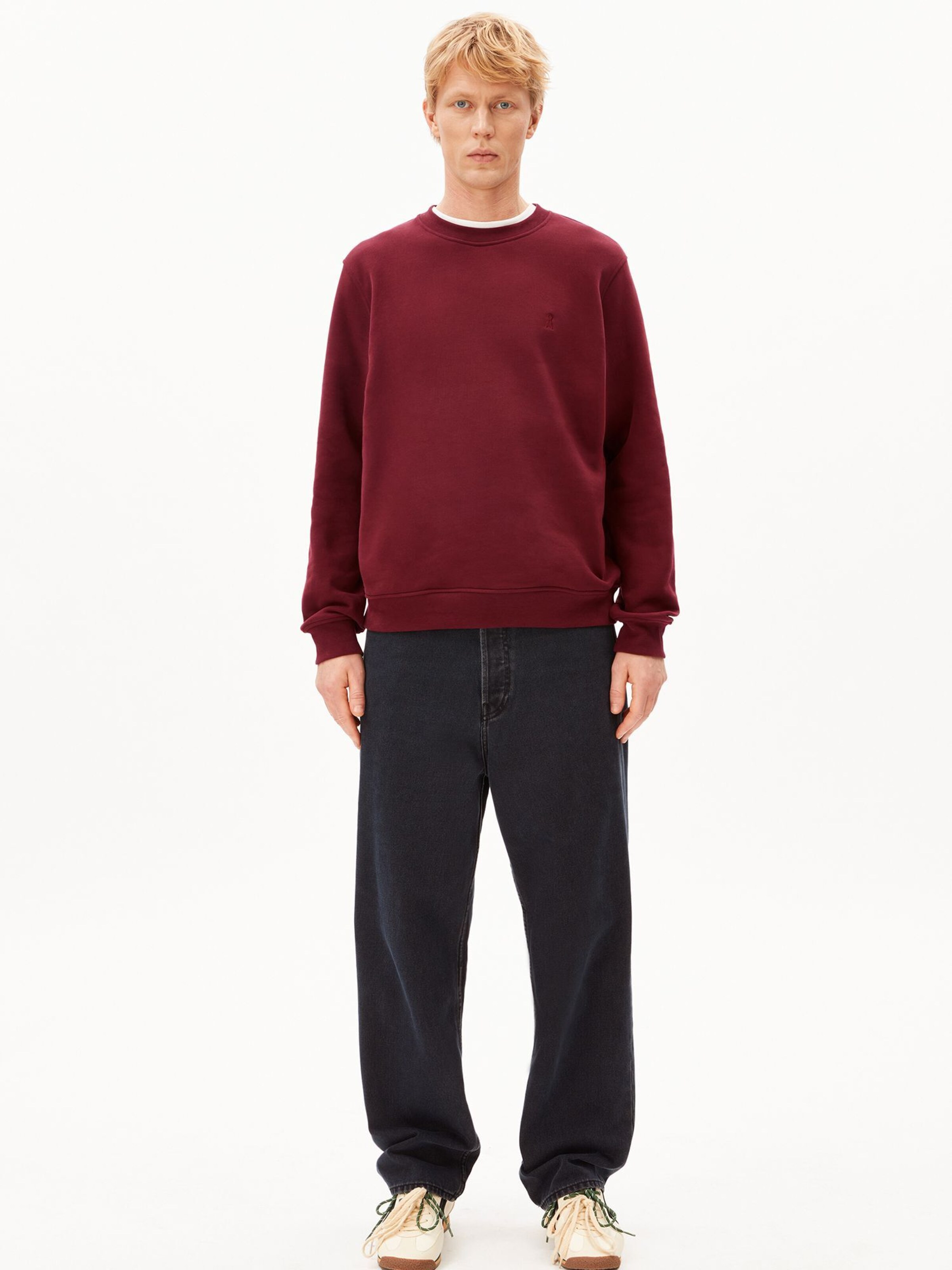 ARMEDANGELS Pullover BAARO FLEECE in Rot: Vorderseite