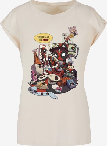 ABSOLUTE CULT T-Shirt 'Deadpool - Merchandise Royalties' in Beige: predná strana