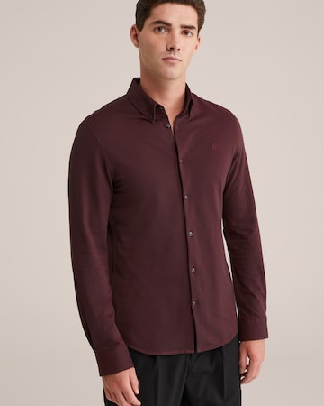WE Fashion Slim fit Button Up Shirt in Purple: front