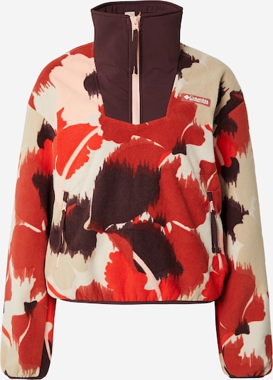 COLUMBIA Sportski pulover 'Sequoia Grove™' u boja pijeska / crvena / burgund, Pregled proizvoda