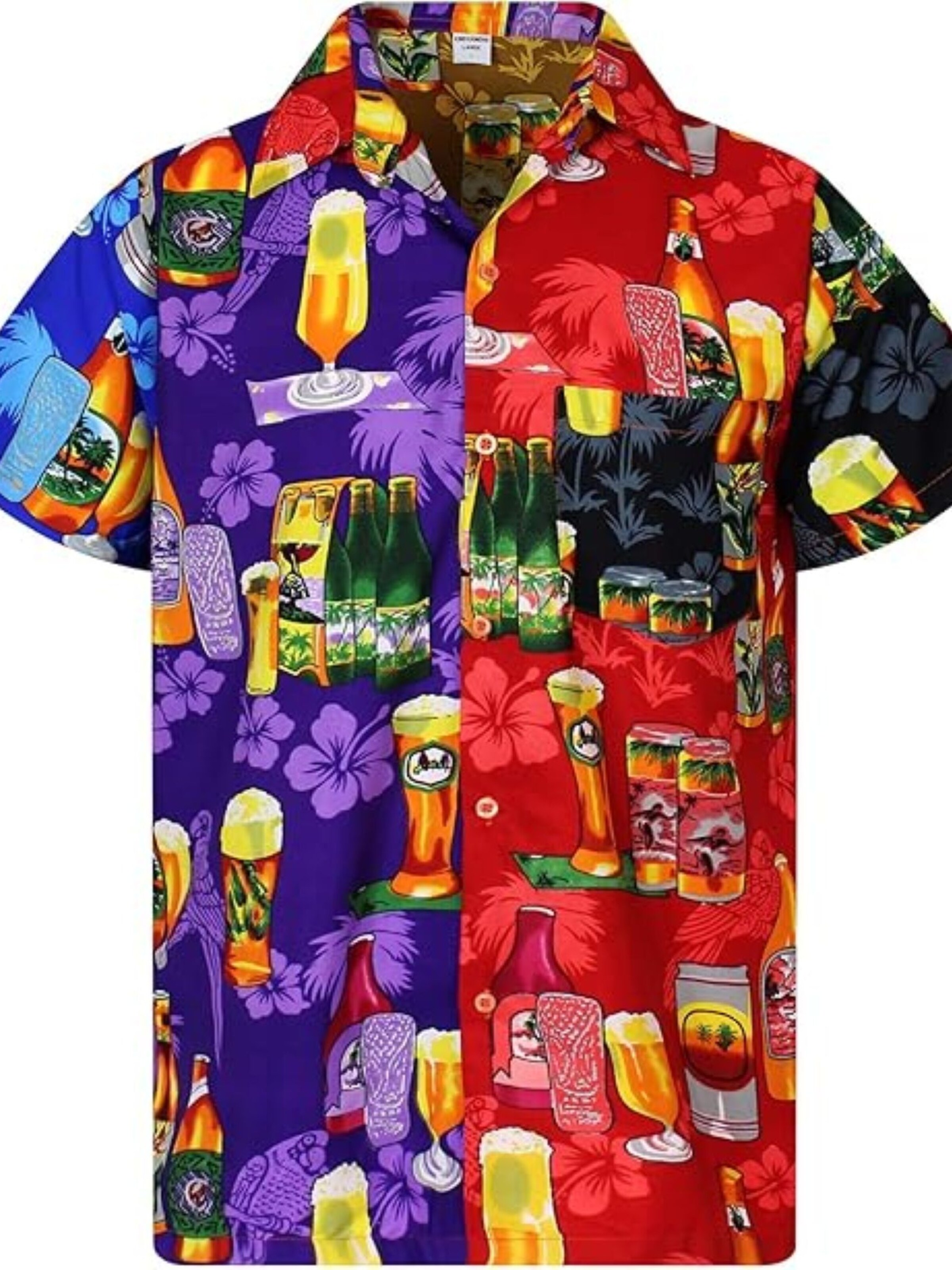 King Kameha Shirt 'Beerbottle' in Mixed colors