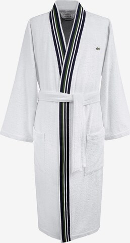 LACOSTE Long Bathrobe 'CLUB' in White: front