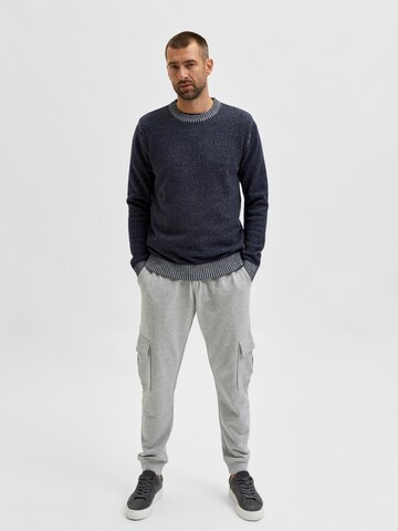 SELECTED HOMME Pullover 'Marled' in Blau